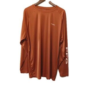 Columbia PFG Long Sleeve Fishing Shirt Rust Orange XLT/TGL Polyester
